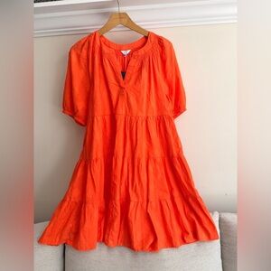 Crown Ivy Womens Short Sleeve Peasant Dress petite M